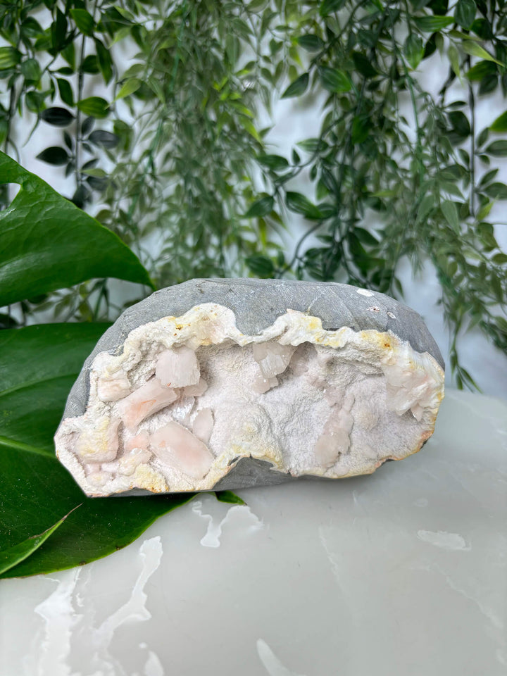 Voorkant van de heulandiet geode 5.