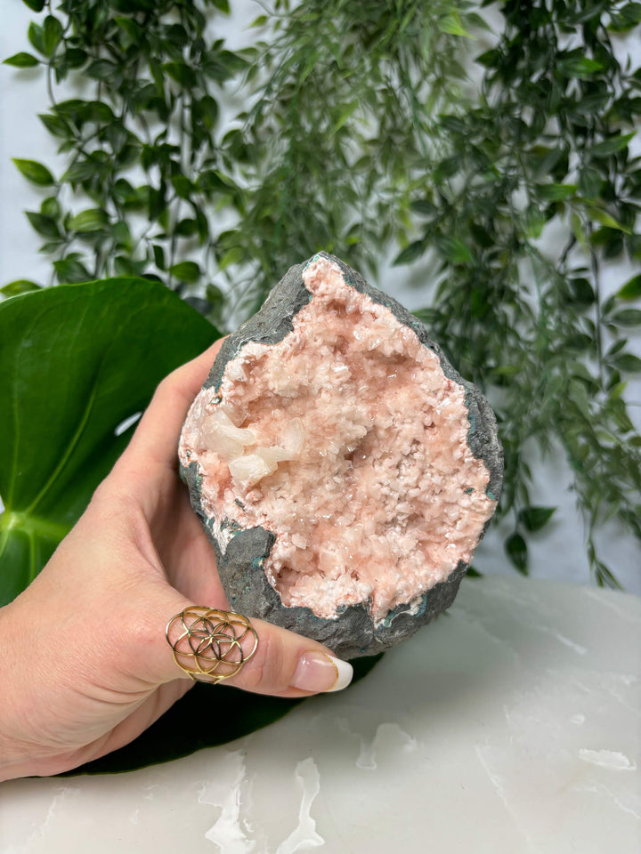 Voorkant van de heulandiet geode 6.