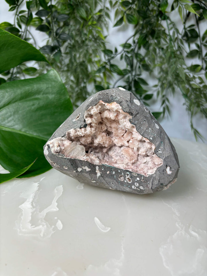 Voorkant van de heulandiet geode 4.